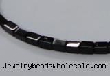 CAB838 15.5 inches 4*6mm cuboid black agate gemstone beads wholesale
