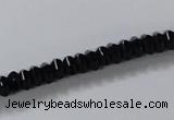 CAB843 15.5 inches 4*6mm rondelle black agate gemstone beads wholesale