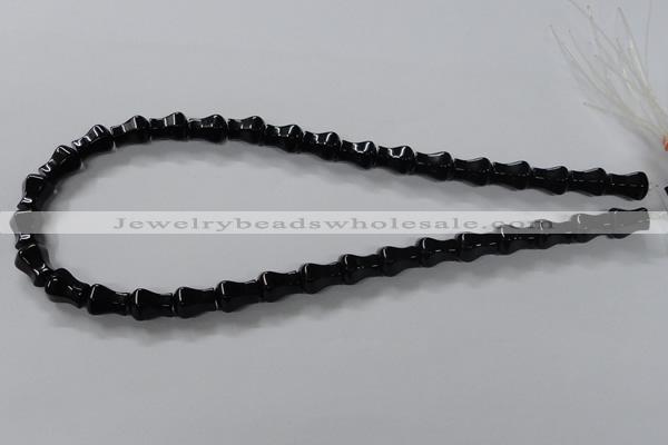CAB850 15.5 inches 8*12mm vase black agate gemstone beads wholesale