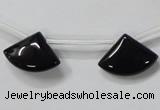 CAB871 14*20mm top-drilled triangle black agate gemstone beads wholesale