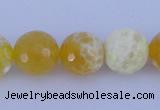 CAB966 15.5 inches 6mm faceted round fire crackle agate beads