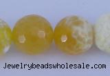 CAB969 15.5 inches 12mm faceted round fire crackle agate beads