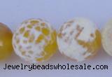 CAB970 15.5 inches 14mm faceted round fire crackle agate beads