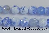 CAB972 15.5 inches 6mm faceted round fire crackle agate beads