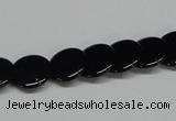 CAB981 15.5 inches 12mm flat round black agate gemstone beads wholesale