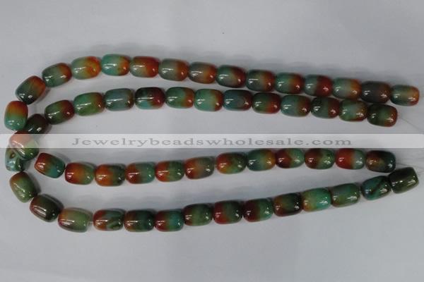 CAG1014 15.5 inches 12*14mm drum rainbow agate beads wholesale