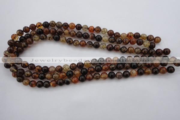 CAG1440 15.5 inches 8mm round dragon veins agate beads