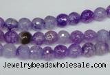 CAG1514 15.5 inches 8mm faceted round fire crackle agate beads