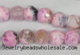 CAG1521 15.5 inches 10mm faceted round fire crackle agate beads