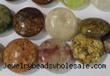 CAG1726 15.5 inches 15mm flat round rainbow agate beads wholesale