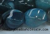 CAG221 15.5 inches 17*25mm twisted blue agate gemstone beads