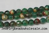 CAG2221 15.5 inches 6mm faceted round fire crackle agate beads