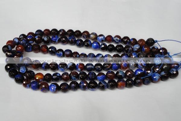CAG2233 15.5 inches 10mm faceted round fire crackle agate beads