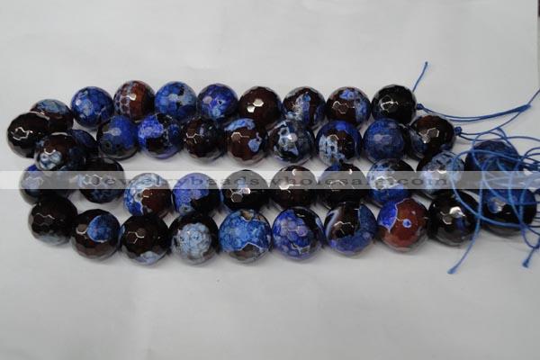 CAG2238 15.5 inches 20mm faceted round fire crackle agate beads