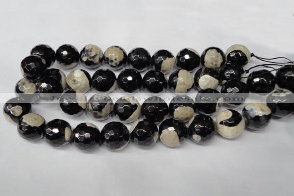 CAG2248 15.5 inches 20mm faceted round fire crackle agate beads