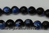 CAG2273 15.5 inches 10mm faceted round fire crackle agate beads