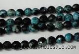 CAG2281 15.5 inches 6mm faceted round fire crackle agate beads