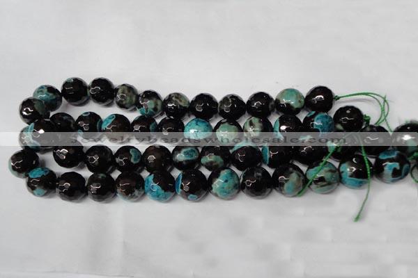 CAG2287 15.5 inches 18mm faceted round fire crackle agate beads