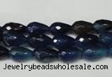 CAG2301 15.5 inches 8*12mm faceted teardrop agate gemstone beads