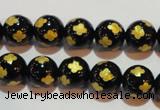 CAG3362 15.5 inches 8mm carved round black agate beads wholesale
