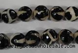 CAG3842 15.5 inches 10mm faceted round tibetan agate beads wholesale
