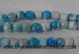 CAG3871 15.5 inches 6mm faceted round fire crackle agate beads