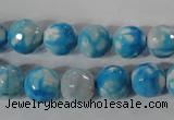 CAG3873 15.5 inches 10mm faceted round fire crackle agate beads