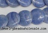 CAG4393 15.5 inches 18mm flat round dyed blue lace agate beads