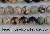 CAG4483 15.5 inches 6mm faceted round fire crackle agate beads