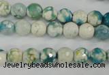 CAG4492 15.5 inches 8mm faceted round fire crackle agate beads