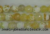 CAG4502 15.5 inches 8mm faceted round fire crackle agate beads