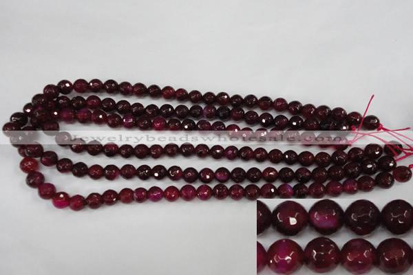 CAG4508 15.5 inches 8mm faceted round agate beads wholesale