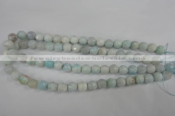 CAG4515 15.5 inches 10mm faceted round fire crackle agate beads