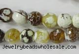 CAG4523 15.5 inches 10mm faceted round fire crackle agate beads