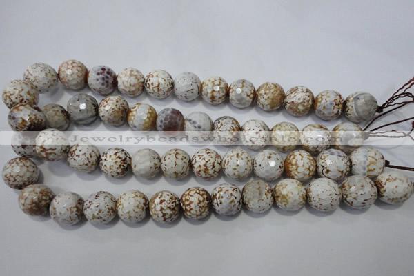 CAG4573 15.5 inches 16mm faceted round fire crackle agate beads