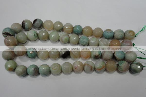 CAG4579 15.5 inches 16mm faceted round fire crackle agate beads