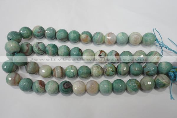 CAG4580 15.5 inches 16mm faceted round fire crackle agate beads