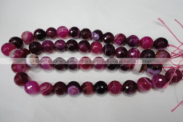 CAG4585 15.5 inches 16mm faceted round agate beads wholesale