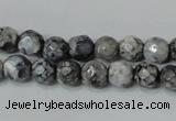 CAG4601 15.5 inches 4mm faceted round fire crackle agate beads