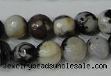 CAG4613 15.5 inches 6mm faceted round fire crackle agate beads