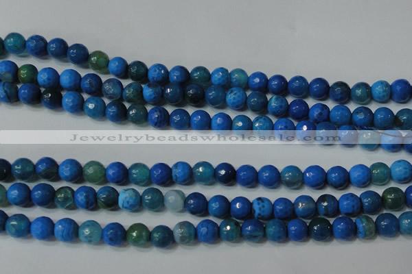 CAG4621 15.5 inches 6mm faceted round fire crackle agate beads
