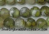 CAG4627 15.5 inches 6mm faceted round fire crackle agate beads