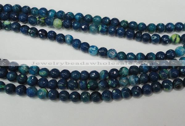 CAG4631 15.5 inches 6mm faceted round fire crackle agate beads