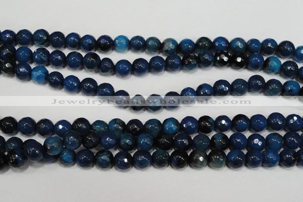 CAG4632 15.5 inches 6mm faceted round fire crackle agate beads