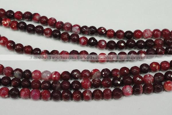 CAG4636 15.5 inches 6mm faceted round fire crackle agate beads
