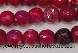 CAG4638 15.5 inches 6mm faceted round fire crackle agate beads