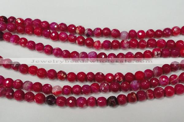 CAG4638 15.5 inches 6mm faceted round fire crackle agate beads