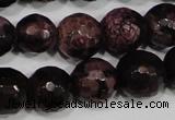 CAG4648 15.5 inches 8mm faceted round fire crackle agate beads