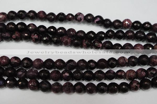 CAG4648 15.5 inches 8mm faceted round fire crackle agate beads