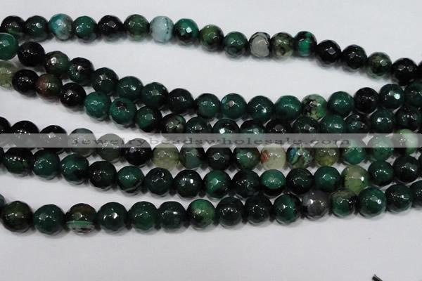 CAG4657 15.5 inches 8mm faceted round fire crackle agate beads